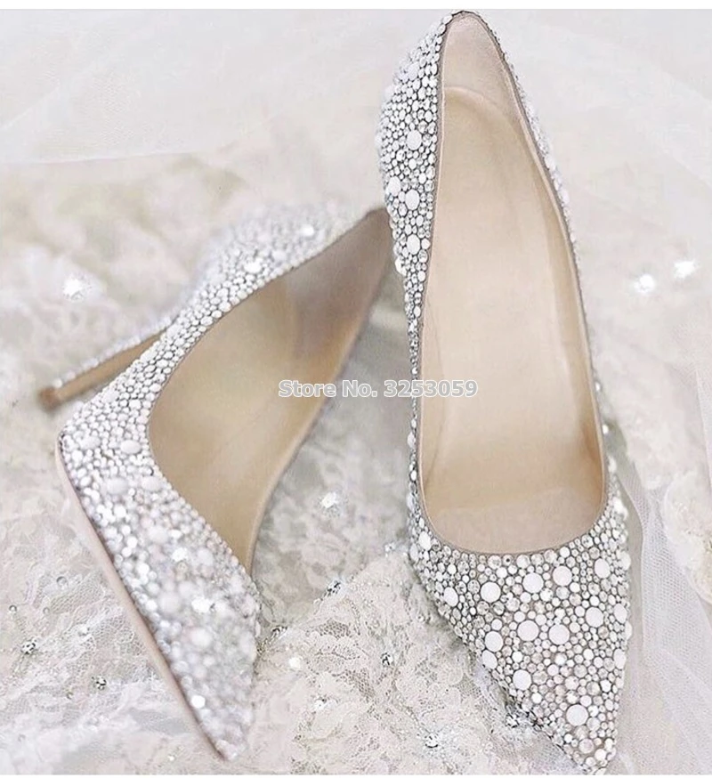silver beaded heels
