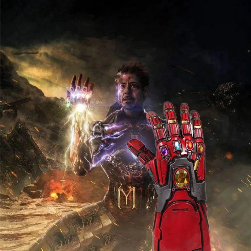 Мстители 4 Endgame Thanos латексные перчатки светодиодный Железный человек