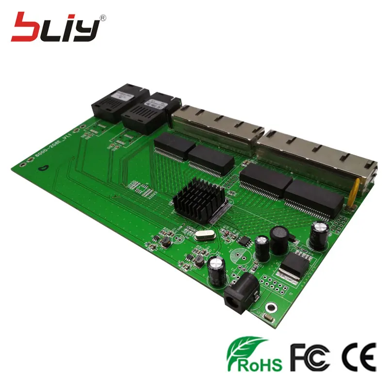 POE Реверс доска волокна media converter с 2SC + 8 10/100/1000 Мбит/с RJ45 Ethernet порты reverso волоконно