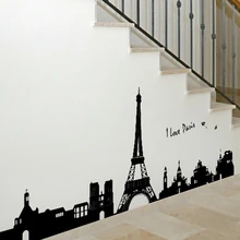 50x70 см романтическая Наклейка на стену в Парижском Стиле детская комната декоративная наклейка на стену башня съемная пластиковая наклейка на стену s