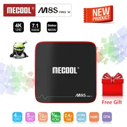 MECOOL M8S PRO W Android 7,1 ТВ Box Amlogic S905W Smart Декодер каналов кабельного телевидения 2 GB 16 GB 4 K H.265 2,4 ГГц Wi-Fi Поддержка YouTube Media Player