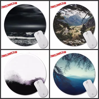 

Beautiful Scenery Top Selling Computer Gaming Round Mouse Pad Gamer Play Mats Customization Supported Decorate Desk 200*200*2CM
