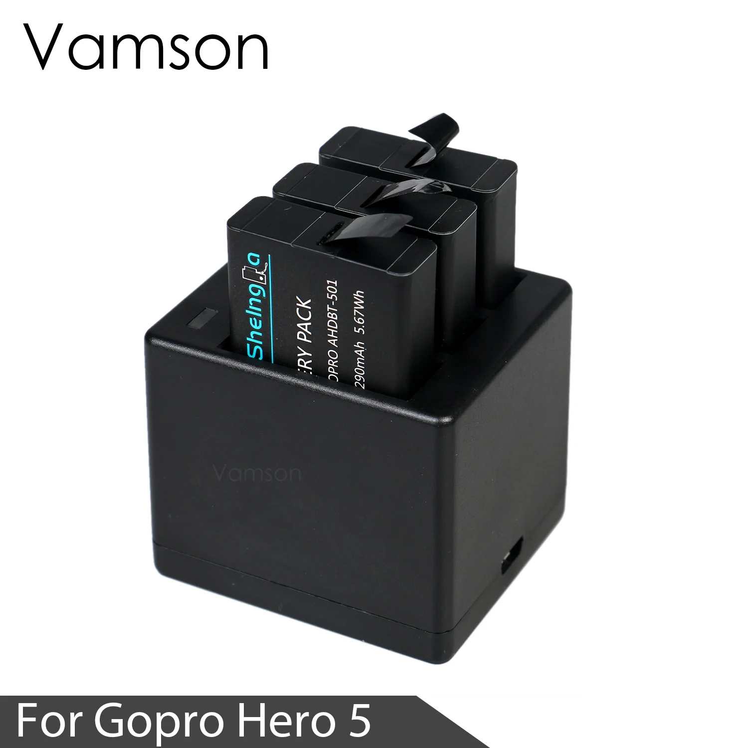 Vamson для GoPro Hero 8 7 6 5 3-канальный блок питания с Зарядное устройство аксессуары для GoPro Hero 8 7 6 5 экшн Камера VP909