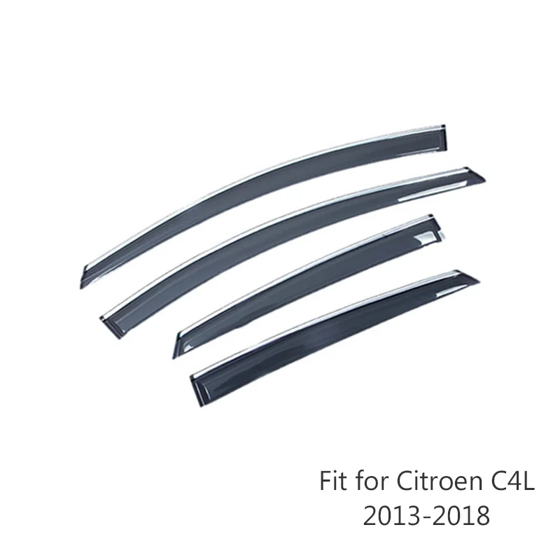 Mcrea 4 шт. стайлинга автомобилей Дым окна Защита от солнца дождь козырьки защита для Citroen C4L 2013 аксессуары - Цвет: C4L 2013-2018