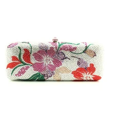 female Crystal Clutch Evening Bag For Women Metal Floral day Clutches Wedding Party Flower Handbag clutch Purse for bridal gifts gold crystal women fashion day clutches wedding box bride prom cocktail party clutch evening bag shoulder handbag student purse
