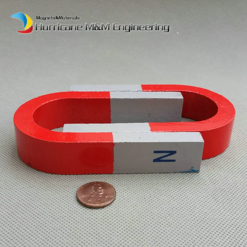 

2 pieces Large Magnetic Teaching Tool Magnet U type magnet 100x62x20x10 mm blue red Toy magnet educational magnet bar
