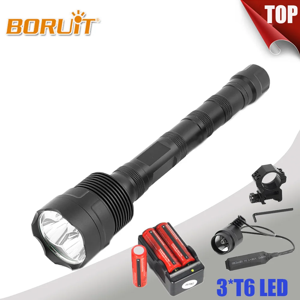 

BORUIT Lantern XML T6 Linterna LED Flashlight 5 Mode Hand Torch Waterproof Lamp Remote Switch For Fishing Camping Hunting 6000LM