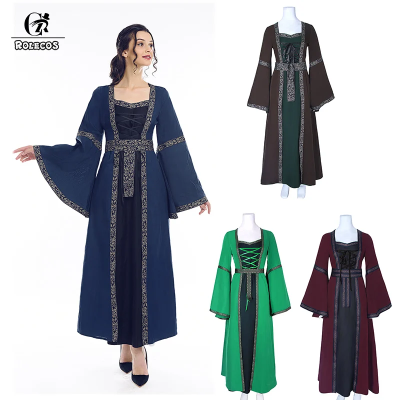 

ROLECOS Victorian Dress Women Lolita Dress Long Renaissance Medieval Party Retro Costume Gothic Lolita Vintage Dress for Women