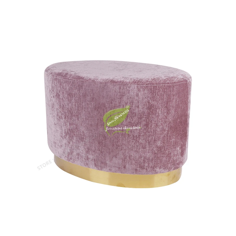 

Northern Europe Ins Style Dressing Stool Round Modern Makeup chair Concise Shoes Low Stool Thickened High Resilience Sponge