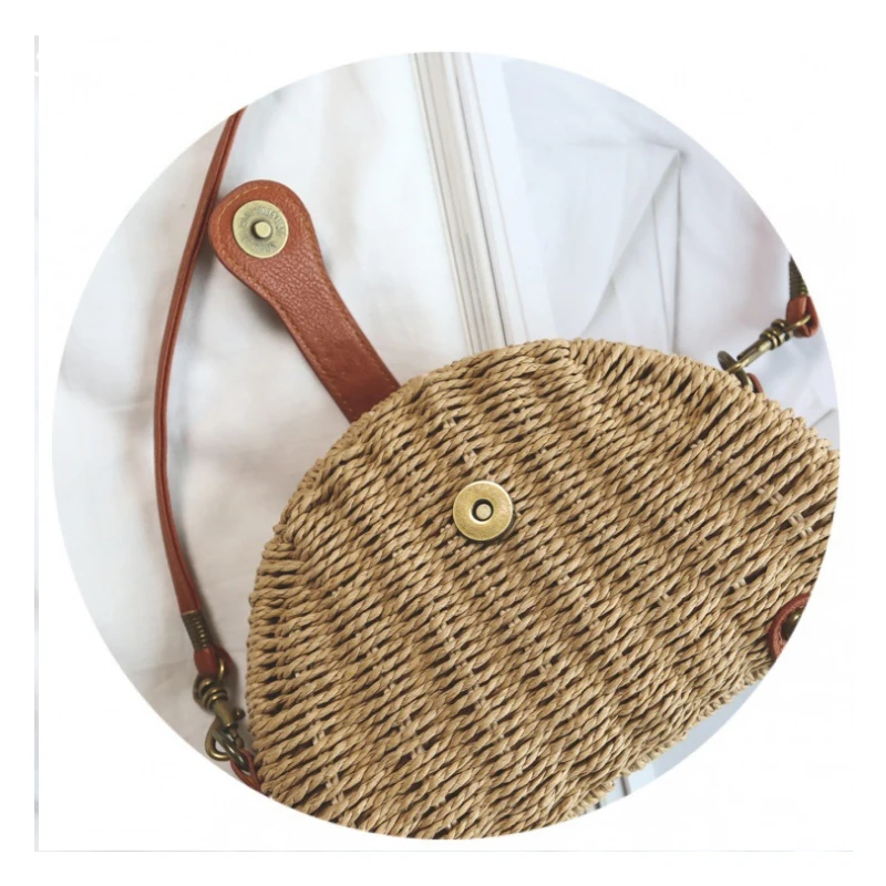 Soomile соломы один сумка женская наклонной мешок леди Винтаж Crossbody ручной Kintted Сумки
