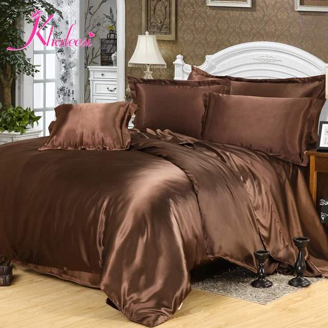 New arrival Luxury 4pcs silk bedding set linen bedclothes bed sheet