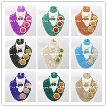 Дизайн Африканский костюм бусы комплект ювелирных изделий Бусы из кристаллов из Нигерии комплект ювелирных изделий