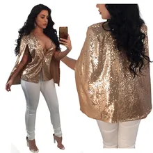 Блестящая куртка с блестками Топ Женская Осенняя зимняя шикарная уличная одежда с рукавами летучая мышь Глубокий v-образный вырез на пуговицах блестящая модная короткая куртка с блестками