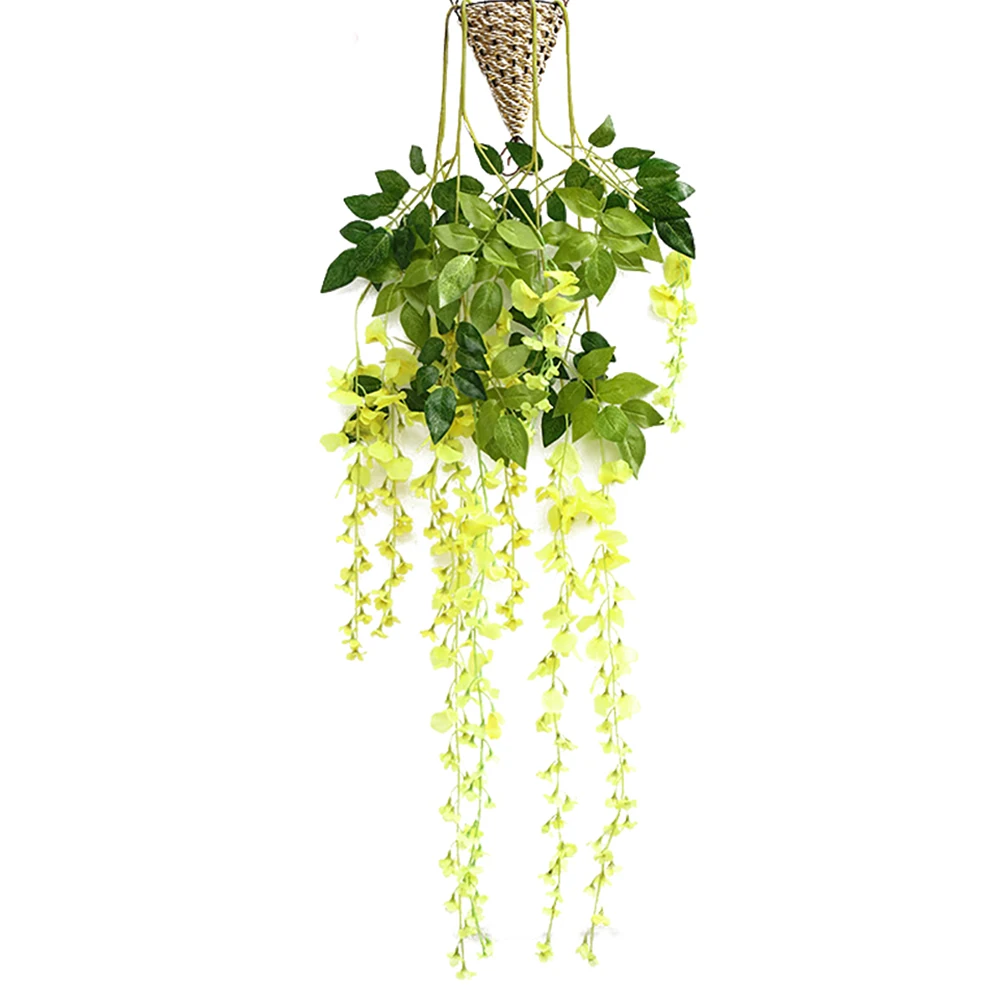 

Artificial Wisteria Hanging Flower Wedding Decor(Long Yellow)1Pc Long Yellow