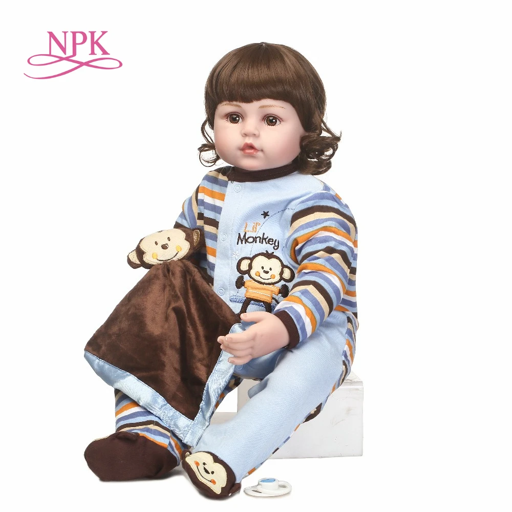 

NPK lifelike reborn baby doll in cute Monkey clothes toys and gift for children on Birthday and Christmas