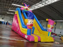 inflatable bouncer castle clown slide for kids