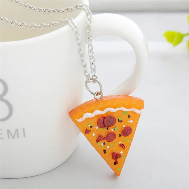 

1pcs Friendship Jewelry Gift Pizza Pendant Necklaces Keychain Keyring Best Friends Forever Necklace for Men Women Family