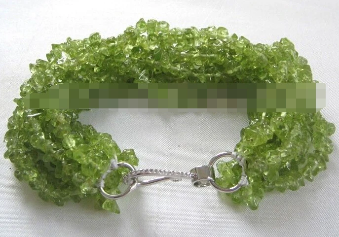 

Hot selling>@@ 0972 8 row natural peridot bracelet -Bride jewelry free shipping