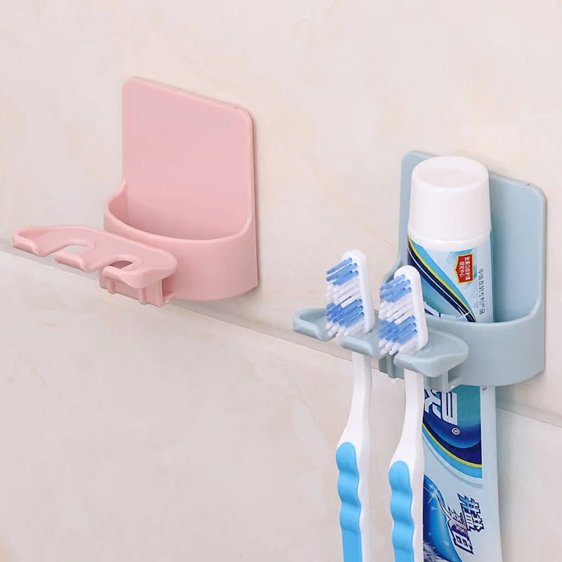 Wall mount Plastic toothbrush holder Toothpaste stand rack bathroom shelf Bathroom Accessories Family Set Wall mount Plastic toothbrush holder Toothpaste stand rack bathroom shelf Bathroom Accessories Family Set