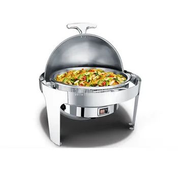 

6L Round Shape Full Stainless Steel Digital Electric Buffet Food Warmer Container Keeping Soup Food Warm Storage Stove machine