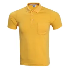 Fashoin Polo Homme, летняя брендовая рубашка поло с коротким рукавом, мужская повседневная приталенная Однотонная рубашка с карманом, Camisa Polo, Мужская Желтая XXXL