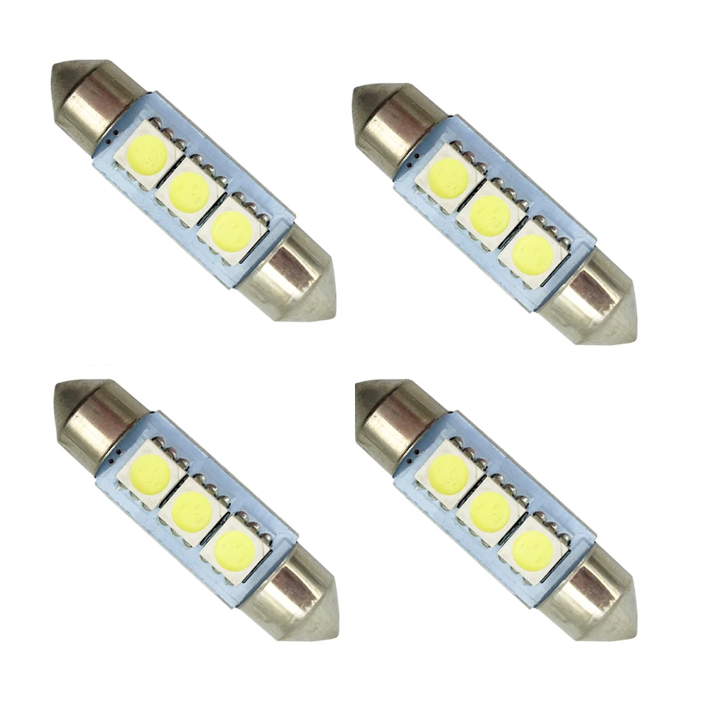 

100pcs/lot C5W White 5050 3 SMD 36mm 39mm 41mm Festoon Interior Dome Auto LED Light Bulbs 12V Auto Car Indicator 3 LED Bulbs