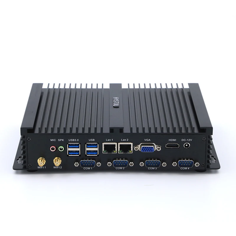 HYSTOU промышленный ПК Intel Core i5 3317u 1037u Мини ПК Windows 10 tv Box HDMI VGA Dual LAN 4 RS232 8 USB Widnows XP прочный ПК