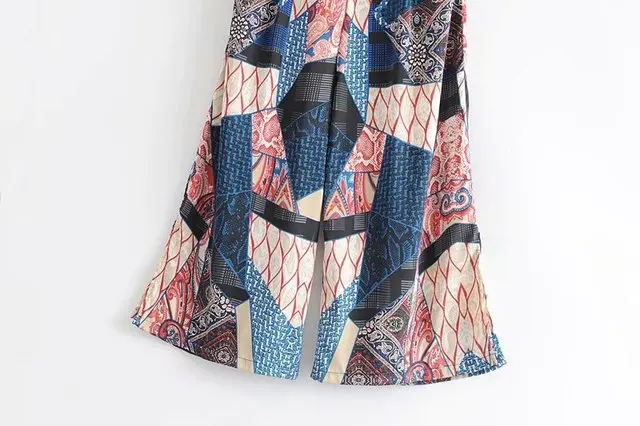 European and American style ladies' clothing Summer and summer holiday style high waist with printed wide leg pants European and American style ladies' clothing Summer and summer holiday style high waist with printed wide leg pants