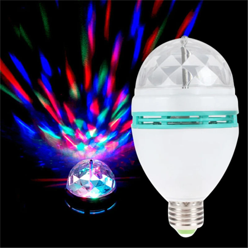 

Led RGB Mini Stage Light E27 AC 85-265V Magic Crystal Ball Lamp 3W Laser Light 220V 110V Christmas Dance Party Lantern Projector