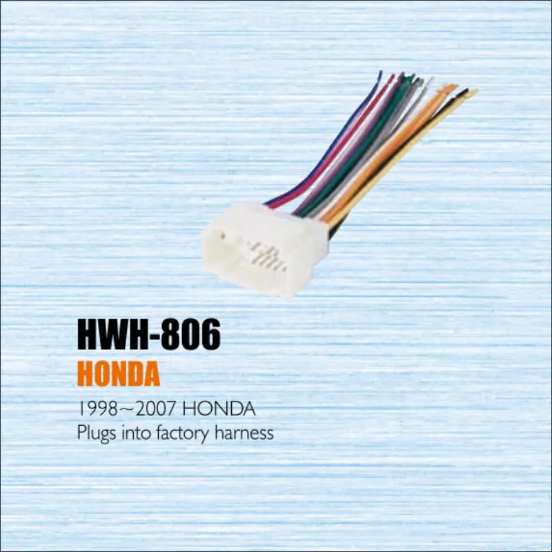 

Plugs Into Factory Harness For Honda 1998~2007 - Radio Power Wire Adapter / Aftermarket Stereo Cable / Male DIN To ISO