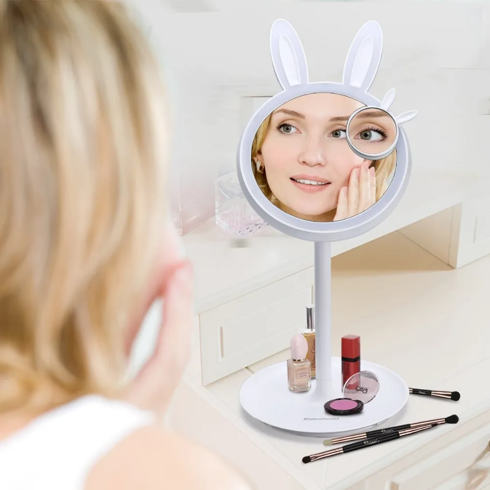 LED Makeup Mirror Foldable Vanity Table Lamp and Night Light 3 in 1 Touch Screen Dimming for Cosmetic Reading Travel | Освещение