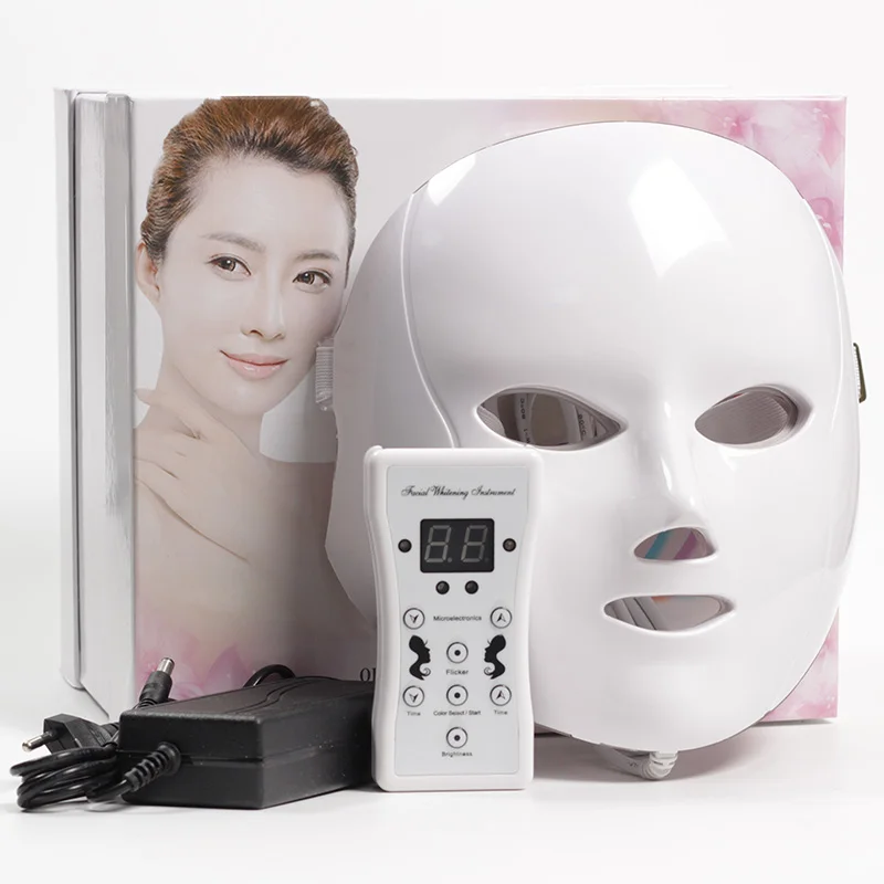 

7 Color LED Mask Facial Therapy Anti-Wrinkle Machine Acne Removal Beauty Spa Device Skin Rejuvenation White Face Masker