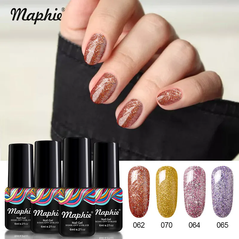 Maphie 4 шт./лот набор гель-лаков для ногтей DIY Дизайн ногтей розовый цвет УФ-гель для ногтей наборы Полупостоянный светодиодный Гель-лак для ногтей эмаль 6 мл - Цвет: 12