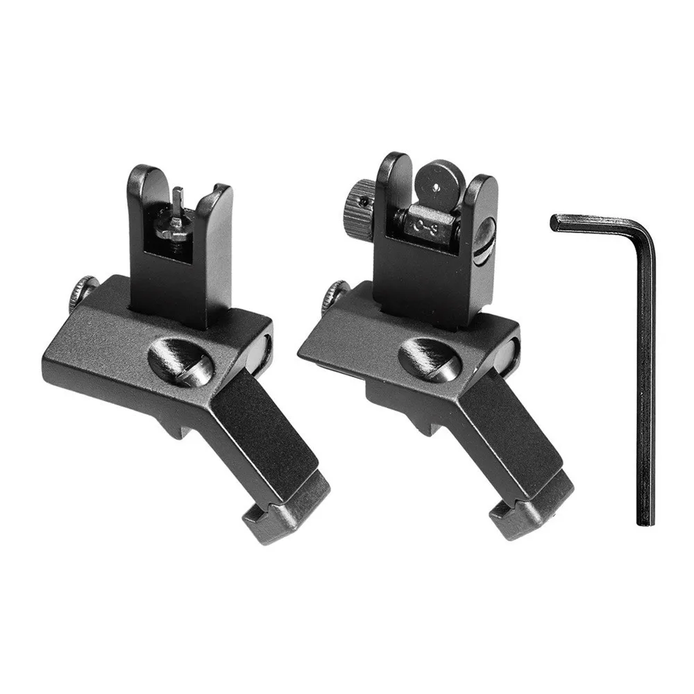 US Front and Rear Flip Up 45 Degree Offset Rapid Transition Backup Iron Sight