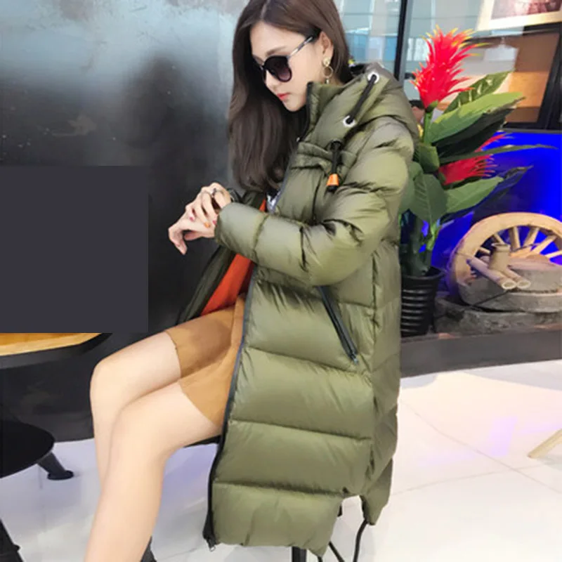 HIJKLNL 2017 Hot Sale Down Jacket Women Winter Down Coats Thick Ladies Warm Hooded Outwear Slim Parkas Casacos Femininos HB419