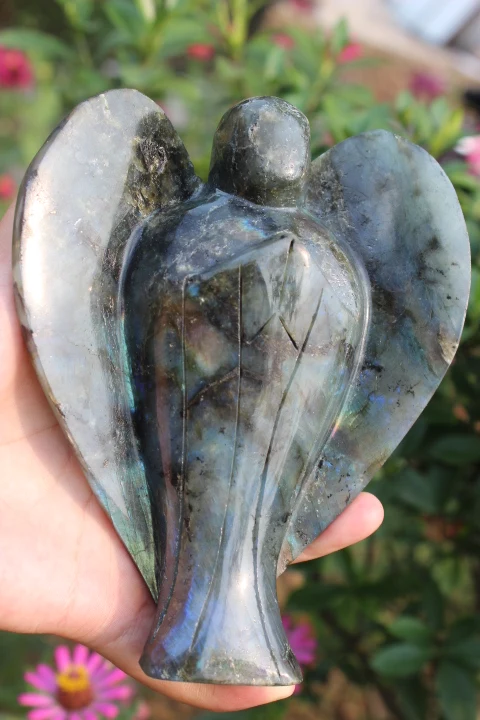 

Labradorit Crystal Healing Angel for crystal grid Carved Angel For Decoration