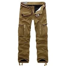 Warm Winter Men’s Cargo Pants Casual Mens Pant Multi Pocket Military Overall for Men Outdoors Long Trousers