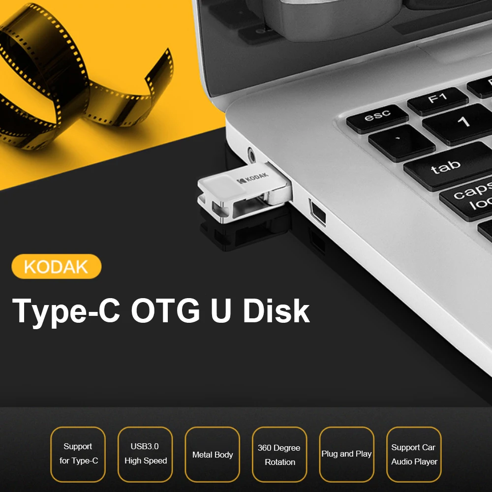 Kodak K223C 16GB металлический USB флеш накопитель USB3.1 type C OTG 32GB карта памяти 64GB memoria usb 3 1