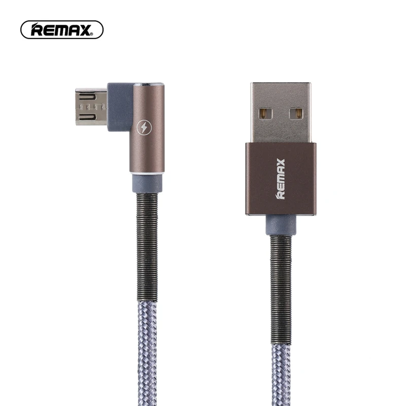 Remax USB кабель для передачи данных угловой металлический зарядный кабель 2,4 А 1 м кабель для быстрой зарядки для xiaomi samsung для iPhone 6 7 8 iPhone x