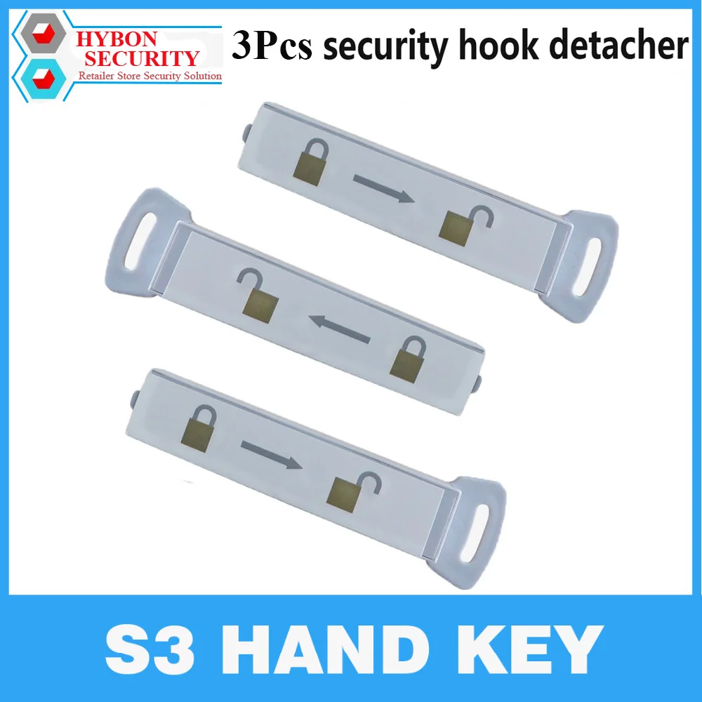 

HYBON 3Pcs/Lot S3 Handkey EAS Display Key Hook Hang Hook S3 Magnetic Key Lockpicking Distaccatore Hook Key Super Tag Detacher