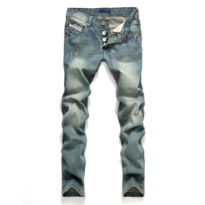 AIRGRACIAS Jeans Men Classic Mens Jeans Blue Color Cotton Ripped Hole Jeans For Men Brand Designer Biker Jean Long Pants AIRGRACIAS Jeans Men Classic Mens Jeans Blue Color Cotton Ripped Hole Jeans For Men Brand Designer Biker Jean Long Pants