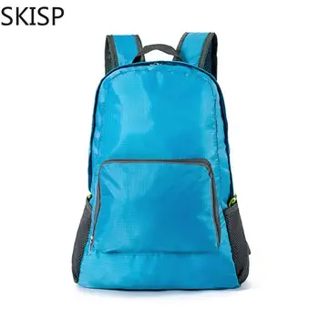 

Lightweight Nylon Foldable Backpack Women Waterproof Backpacks Folding Travel Bag Portable Men Backpack for Shopping Solid Blue