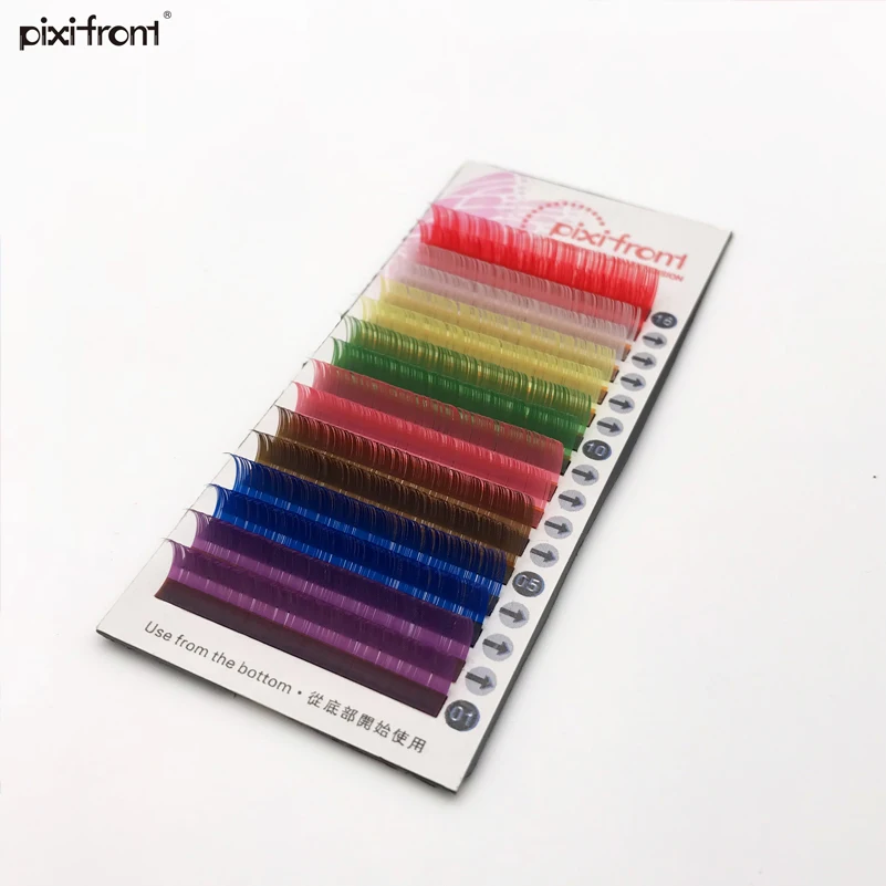 

1lot rainbow color eyelash individual lashes colored eyelashes extension Rainbow Eyelash Extension,false mink eyelashes