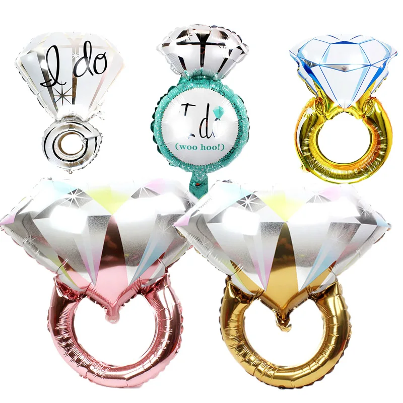

1pc Diamond Ring Foil Balloons Inflatable Lover Wedding Decoration Helium Balloon Event Party Ball courtship party Supplies
