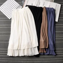 Летняя юбка Мода Винтаж оборками плиссированные юбки Для женщин Высокая талия Элегантный шифон befree длинная юбка Юп Femme