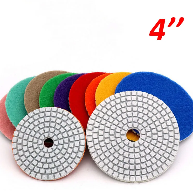 

4Inch Wet Dry Diamond Polishing Pads Sanding Disc Concrete Granite Glass Marble