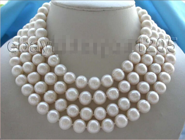 

>>>>Longest 70" Genuine Natural 12mm Rould white Pearl Necklace!