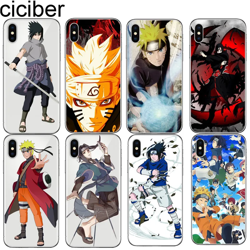 

cicibers Cartoon Naruto Sasuke Phone Case for iphone 11 Pro Max X XR XS MAX 7 8 6 S Plus 5 5S SE Soft Silicone TPU Cover Coque