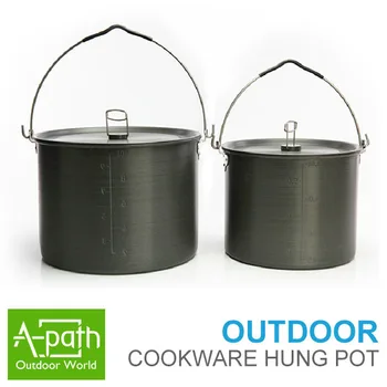 

10.5L 6.5L Hang pot High efficiency outdoor camping cookware camp picnic free aluminum camping pot tableware camping cook set