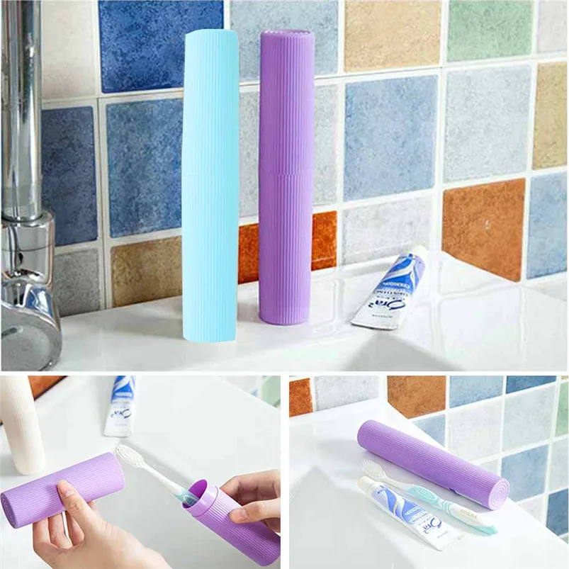 Fashion Travel Portable Toothbrush Toothpaste Storage Box 4 Color Bathroom Products Clean and Easy to Carry R07 (10)